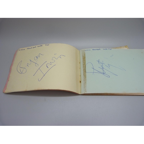 758 - A 1960s autograph book, Ken Dodd, George Formby, etc., and later