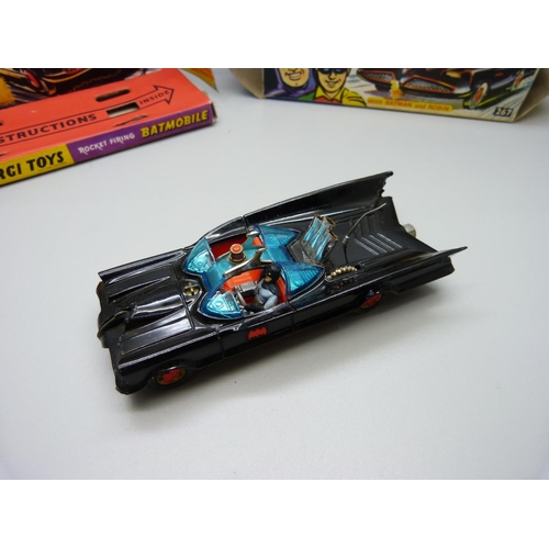 766 - A Corgi Toys 267 Batmobile, reproduction box, no Robin figure or instructions