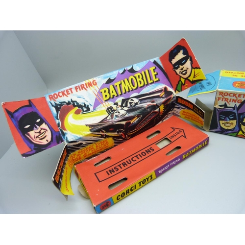 766 - A Corgi Toys 267 Batmobile, reproduction box, no Robin figure or instructions