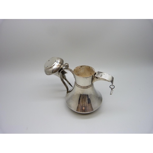 775 - A small 925 silver Dubai coffee pot, marked 925, 117g