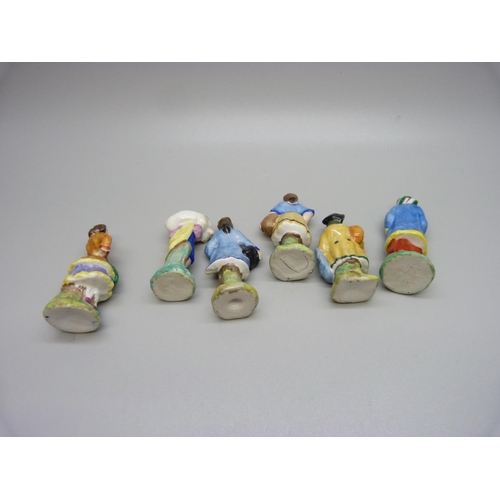 777 - Six German porcelain miniature figures