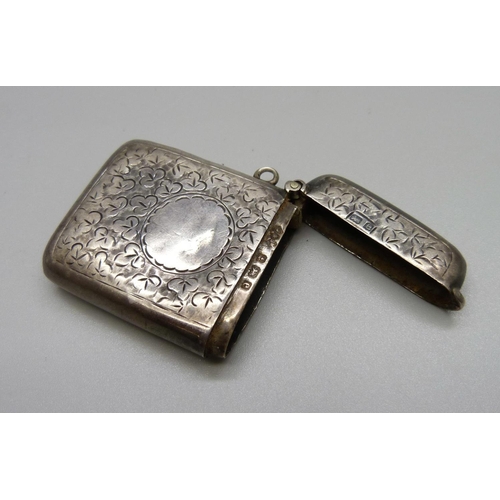 778 - A silver vesta case, Birmingham 1904