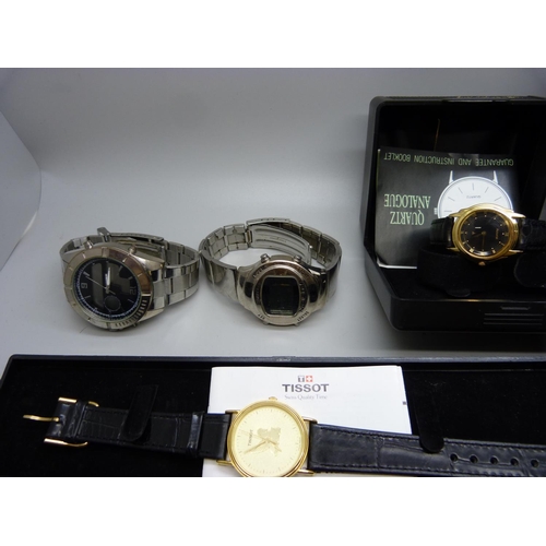 811 - Assorted wristwatches including Tissot, Seiko, Accurist, etc.