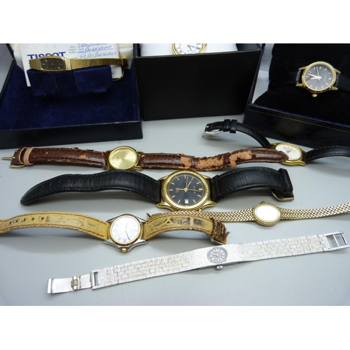 832 - A collection of wristwatches; Sekonda, Tissot, Limit, etc.