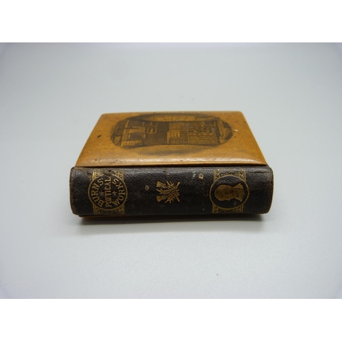 870 - The Poetical Works of Robert Burns, Mauchline ware cover, ''Interior of Burns' Cottage''