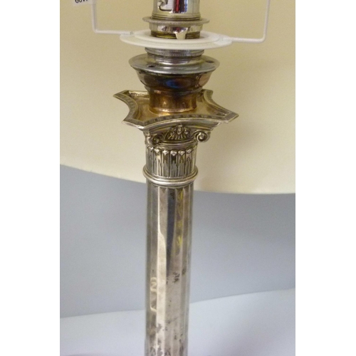 890 - A silver candlestick lamp, Sheffield 1923