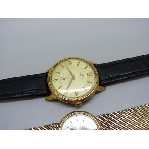 970 - A gentleman's Feliz wristwatch and a lady's Delma of Switzerland wristwatch with gold filled bracele... 