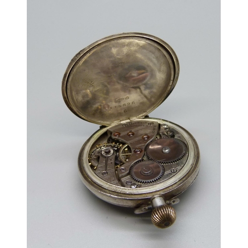 973 - An R & Co. (Rolco) silver pocket watch, Chester import mark, the movement marked R & Co.