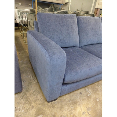 1459 - A blue velvet L shaped sofa