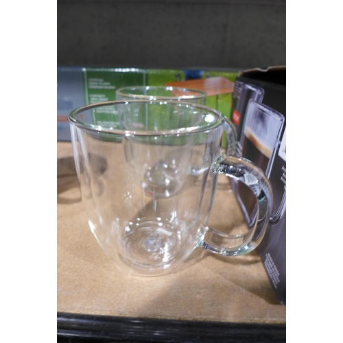 3009 - Six Bodum Double Wall Mugs  (281-325,326)   * This lot is subject to vat