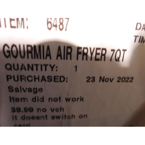 3015 - Gourmia Air Fryer 7Qt     (281-301)   * This lot is subject to vat