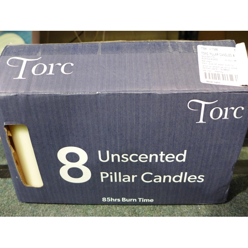 3027 - Torc Pillar Candles 8 Pk  (281-319)   * This lot is subject to vat