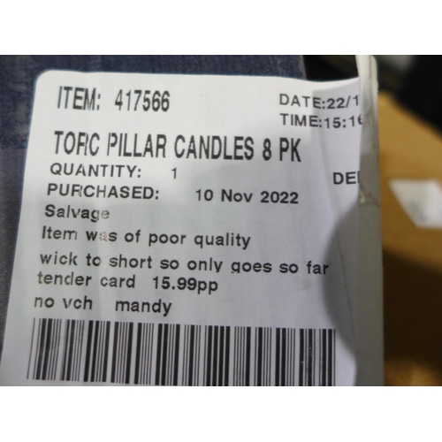 3027 - Torc Pillar Candles 8 Pk  (281-319)   * This lot is subject to vat