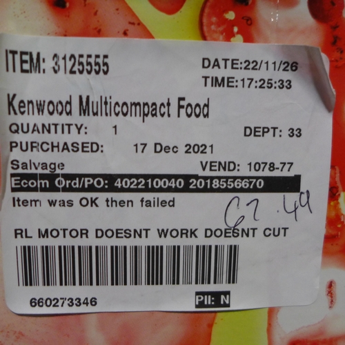 3035 - Kenwood Food Processor multipro   (281-334)   * This lot is subject to vat