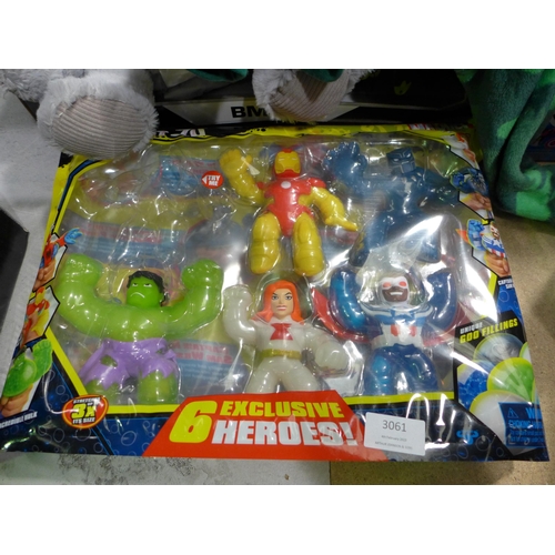 3061 - Marvel Goo Jit Zu Set, Aroma Home Animal Hottie, St Eve Youth Sleeper and Maisto Motorcycles      (2... 