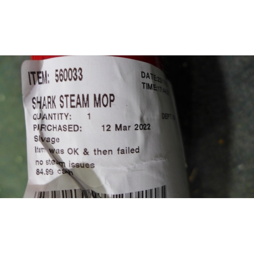 3084 - Shark Steam Mop - model S6003UKCO             (281-272)   * This lot is subject to vat