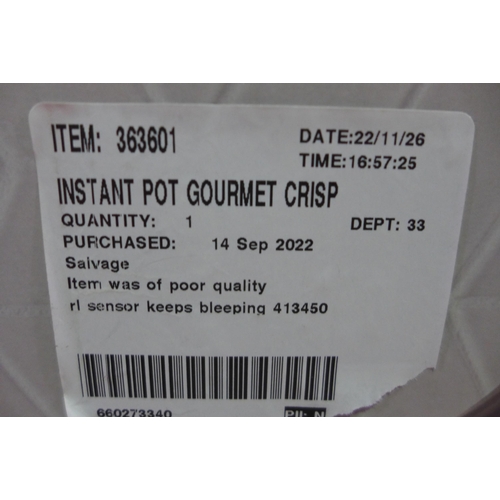 3086 - Instant Pot Gourmet Crisp, Original RRP £129.99 + vat     (281-265)   * This lot is subject to vat