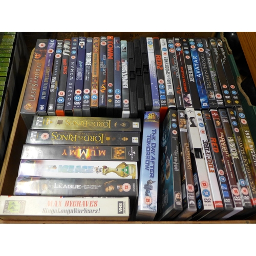 2050 - 3 Boxes of DVDs & VHS original films box sets