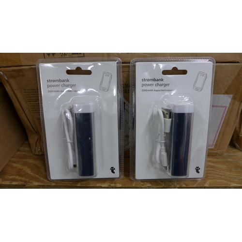 2097 - 96 sealed Strombank lithium ion 2200 MAH power packs/device chargers