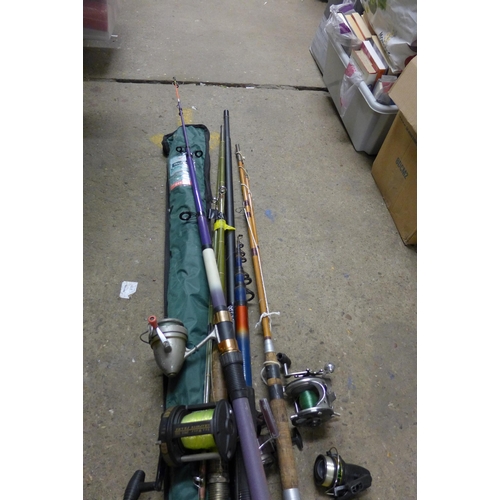 2109 - Qty. of fishing items inc. approx 5 rods and 8 reels