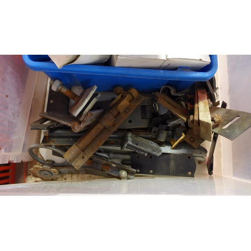 2132 - Approx. 30 mixed heavy duty hinges, latches and catches, many boxed, unused