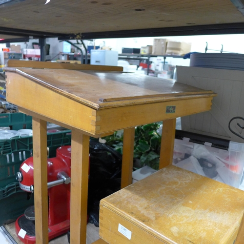 2180 - Taylor brand hardwood vintage school desk and matching chair