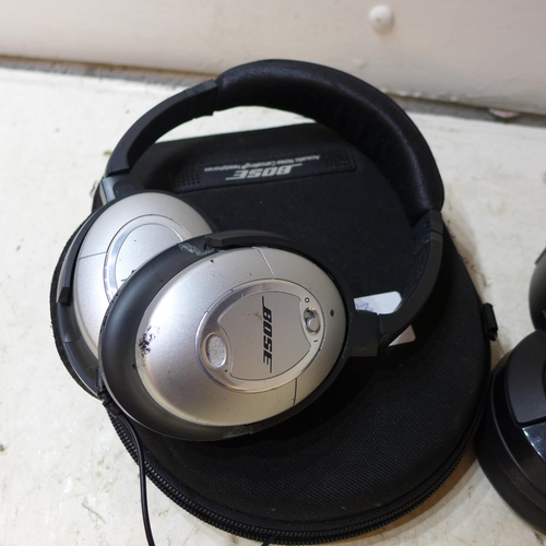 2275 - Bose acoustic noise cancelling headphones and Fusion headphones