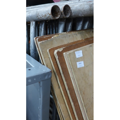 2454 - Eight ca.4ft 6 x 2ft plywood boards