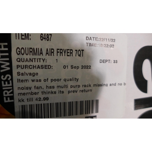 3447 - Gourmia Air Fryer 7Qt     (281-234)   * This lot is subject to vat