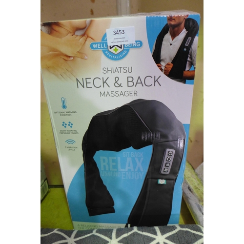 3453 - Wellbeing Shiatsu Neck  massager  (281-242)   * This lot is subject to vat