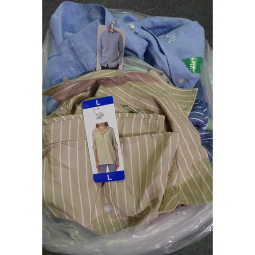 3459 - Bag of men's & women's casual shirts - various sizes/styles/colours * this lot is subject to VAT