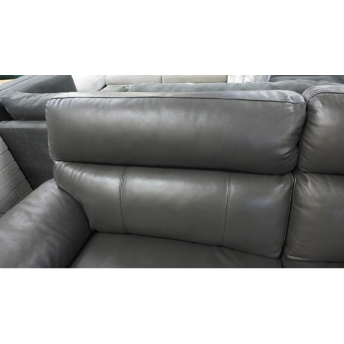 1404 - Grace Grey Leather 2.5 Seat power Recliner sofa, Original RRP - £891.66 + VAT (4161- 8) *This lot is... 