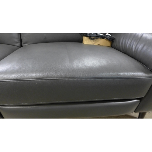 1404 - Grace Grey Leather 2.5 Seat power Recliner sofa, Original RRP - £891.66 + VAT (4161- 8) *This lot is... 