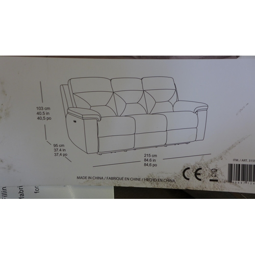 1426 - Kuka brown Fabric 3 Seater Power Recliner sofa   , Original RRP £999.99 + vat  (4160-13)   * This lo... 