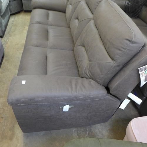 1426 - Kuka brown Fabric 3 Seater Power Recliner sofa   , Original RRP £999.99 + vat  (4160-13)   * This lo... 