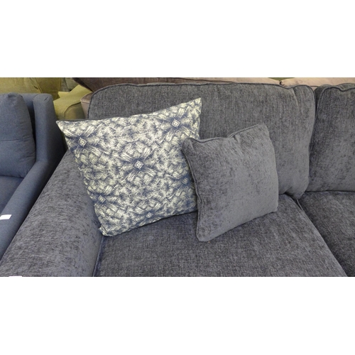 1452 - An ink blue four seater sofa