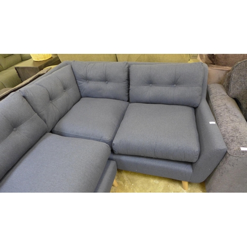 1453 - An ink blue upholstered corner sofa