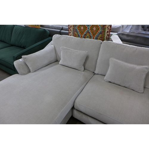 1514 - A grey upholstered L shaped sofa