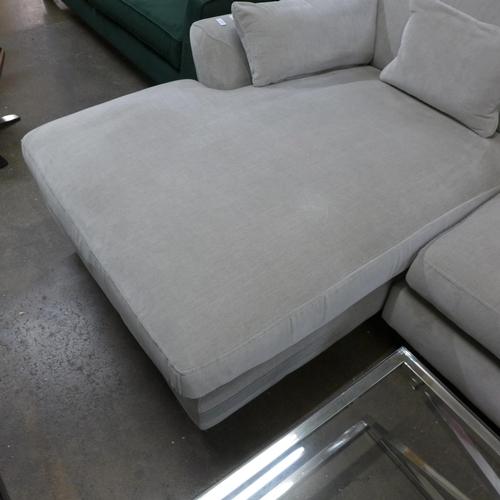 1514 - A grey upholstered L shaped sofa