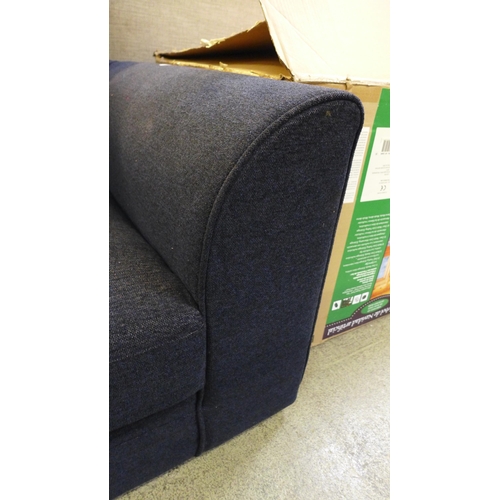 1589 - A deep blue upholstered two seater sofa