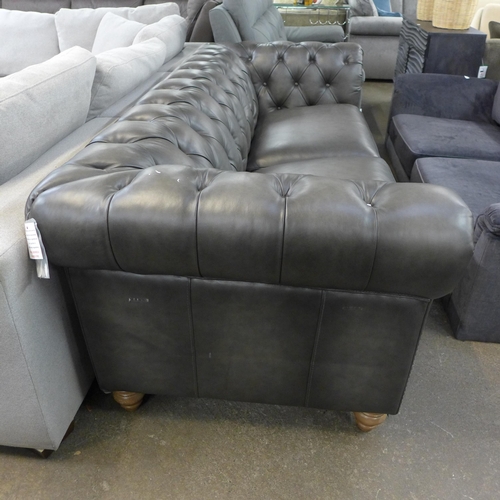 1504 - New Allington 3 Seater Grey Leather Sofa, Original RRP - £1666.66 + VAT (4161- 29) *This lot is subj... 