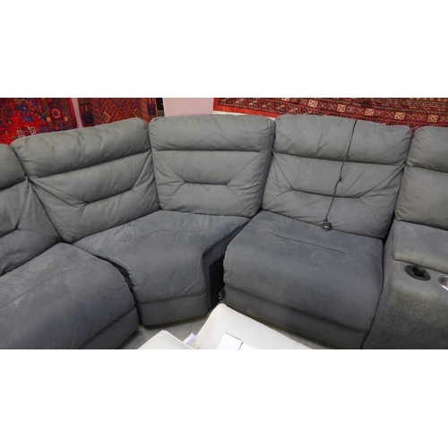 1540 - Justin Grey Fabric Reclining Sectional Sofa , Original RRP - £1833.33 + VAT - marked (4161- 11) *Thi... 