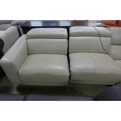 1606 - 3Pc Leather Sectional sofa  With Power Headrests, Original RRP £1583.33 + vat - missing some legs an... 