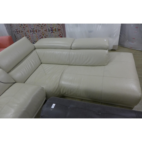 1606 - 3Pc Leather Sectional sofa  With Power Headrests, Original RRP £1583.33 + vat - missing some legs an... 