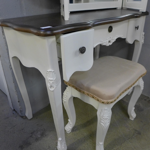 1637 - A dressing table with upholstered stool