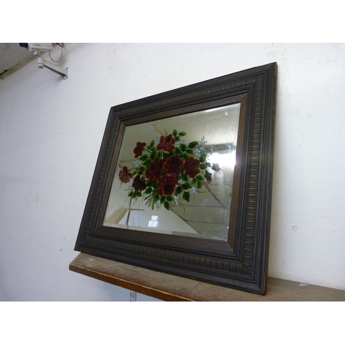 331 - A Victorian painted oak mirror