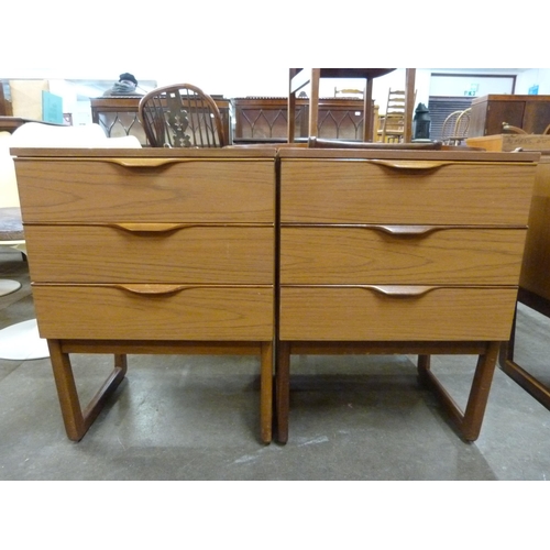 45 - A pair of Europa teak bedside chests