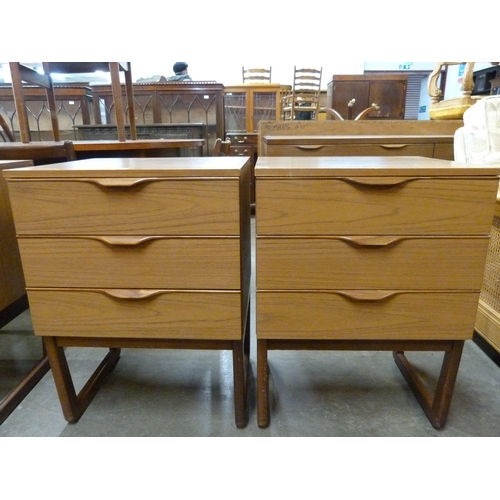 46 - A pair of Europa teak bedside chests