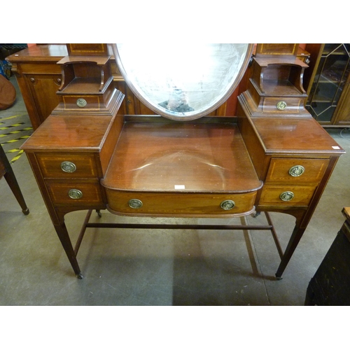 88 - An Edward VII inlaid mahogany dressing table