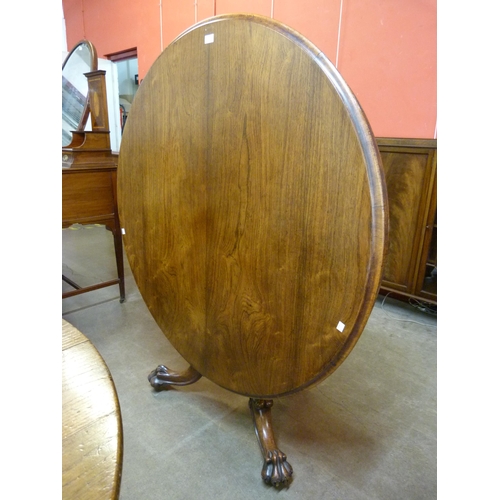 90 - A George IV rosewood circular tilt top centre table